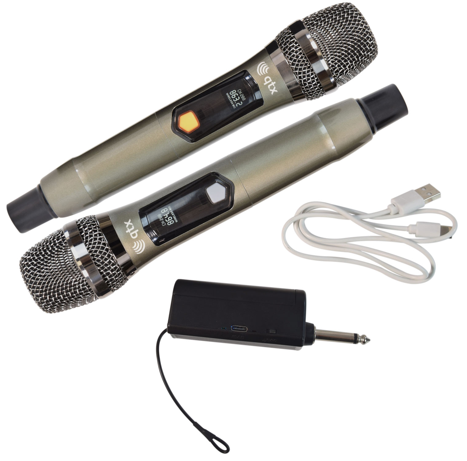 QTX J-MIC Dual UHF Handheld Wireless Microphones 171.824UK