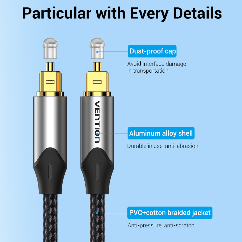 Vention AUDIO Optical Cable Aluminum 2.0m Grey BAVHH