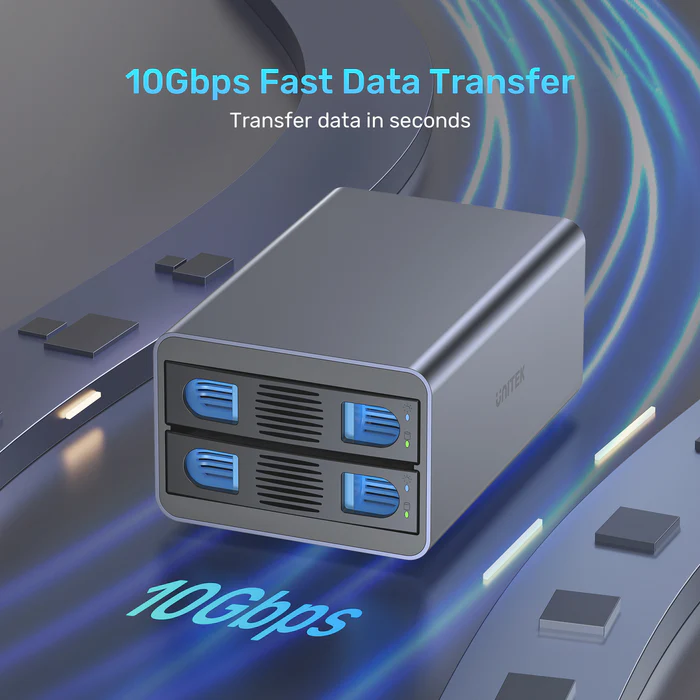 Unitek USB-C 2-Bay External SATA HDD Enclosure with RAID S1308C