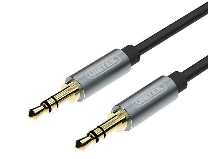 Unitek Y-C930ABK 3.5mm to 3.5mm Audio Cable 5.0m Gold Plated Black/Grey