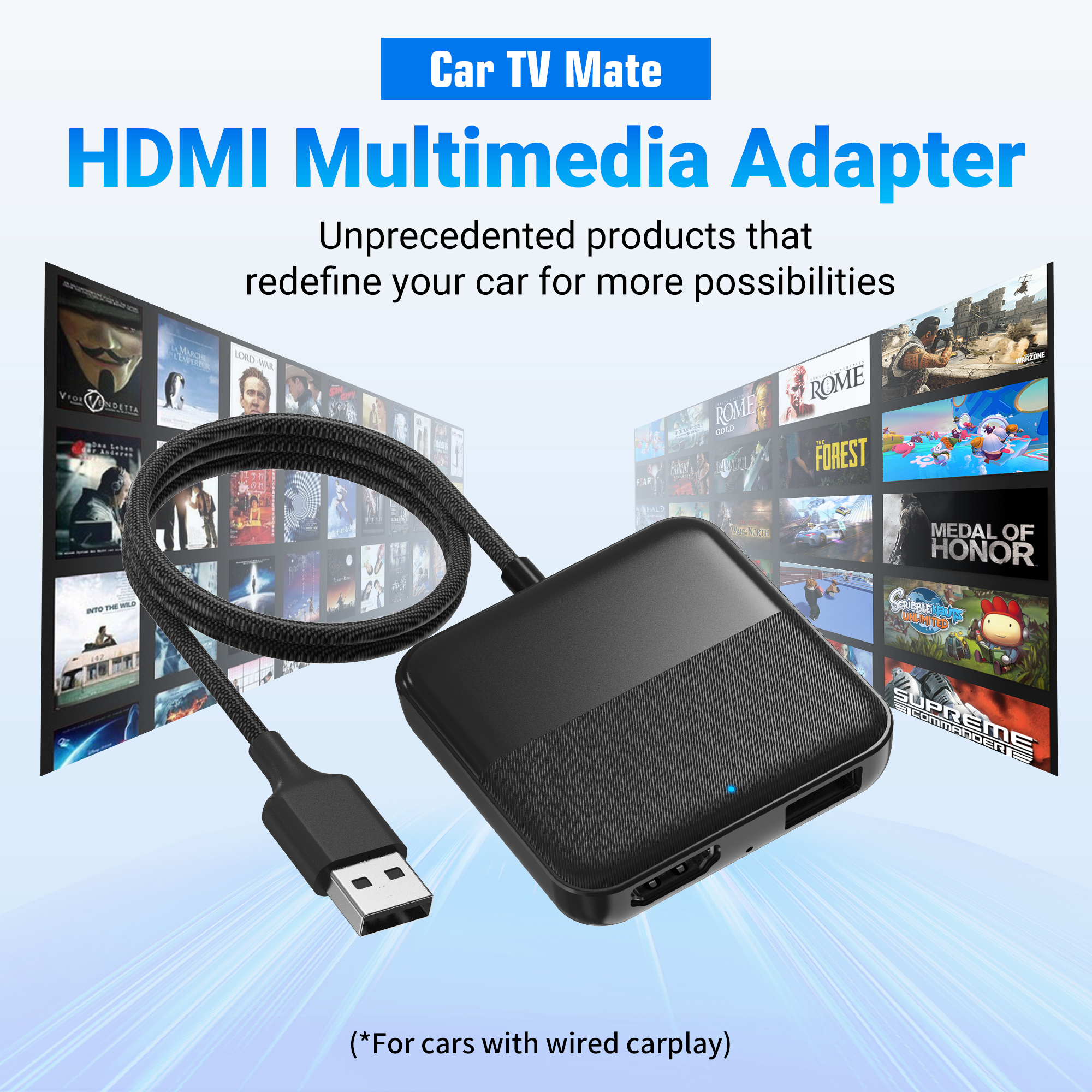 MINIX CAR Wired to Wireless CarPlay/Android Auto/HDMI-IN USB Media Hub CA361 Plus
