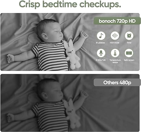 Bonoch BBM03 Portable Baby Monitor 7'' and PTZ Camera+Audio No WiFi