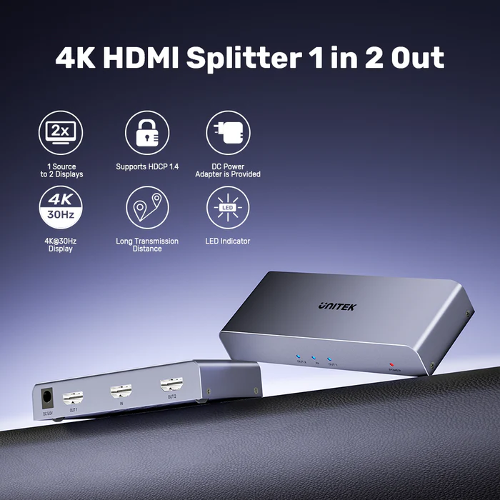 Unitek HDMI Splitter 1x2 4K30Hz V1130A