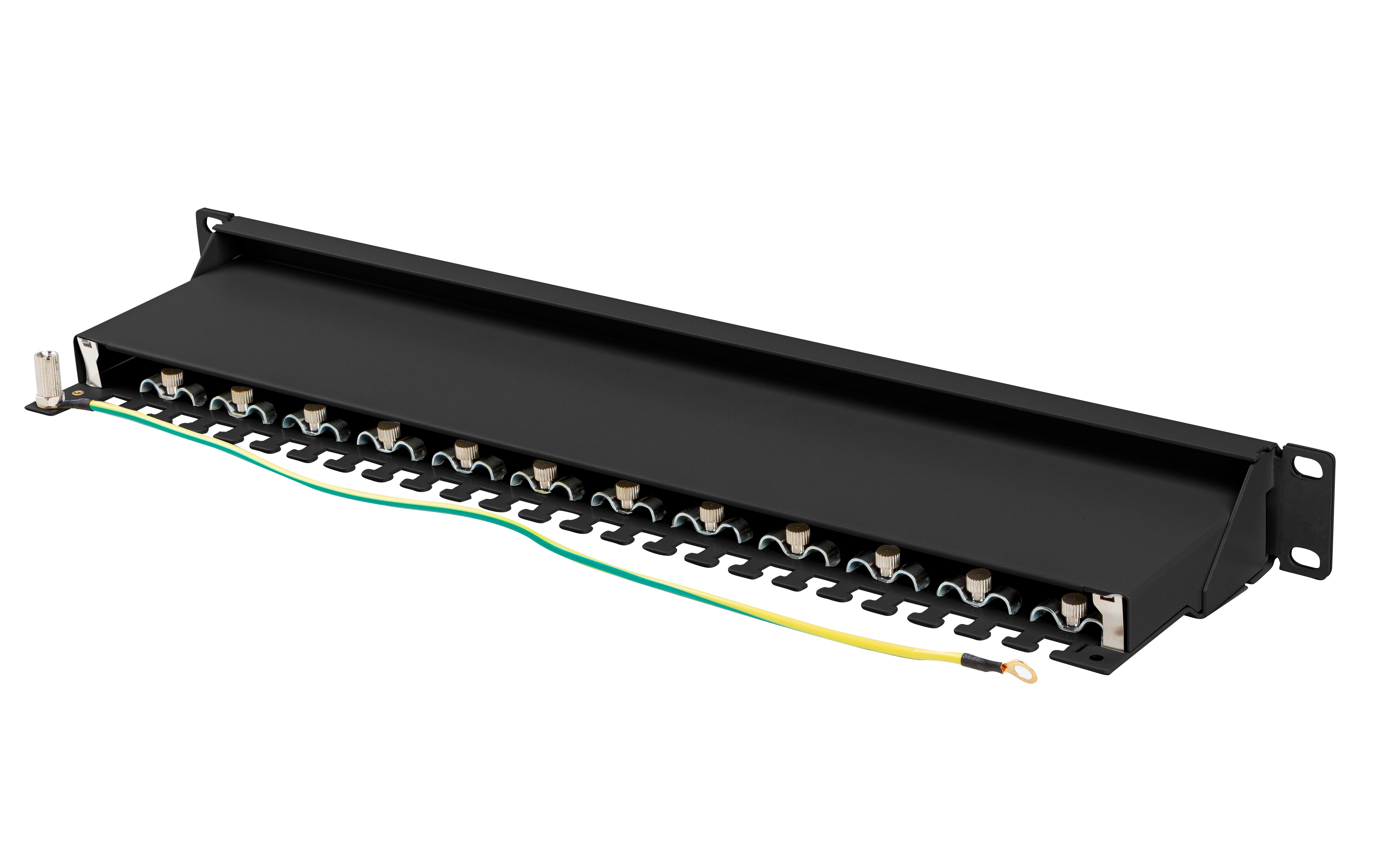 Lanberg Patch Panel 24-Port 1U 19" CAT7 FTP Shielded Black PPS7-1024-B