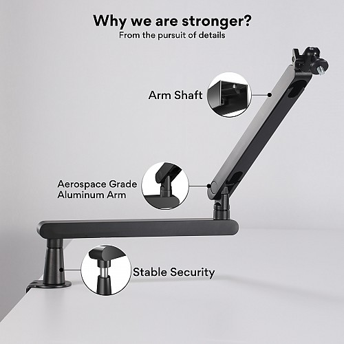 Maono Boom Arm Mic Bracket Heavy Duty & Fully Adjustable BA92