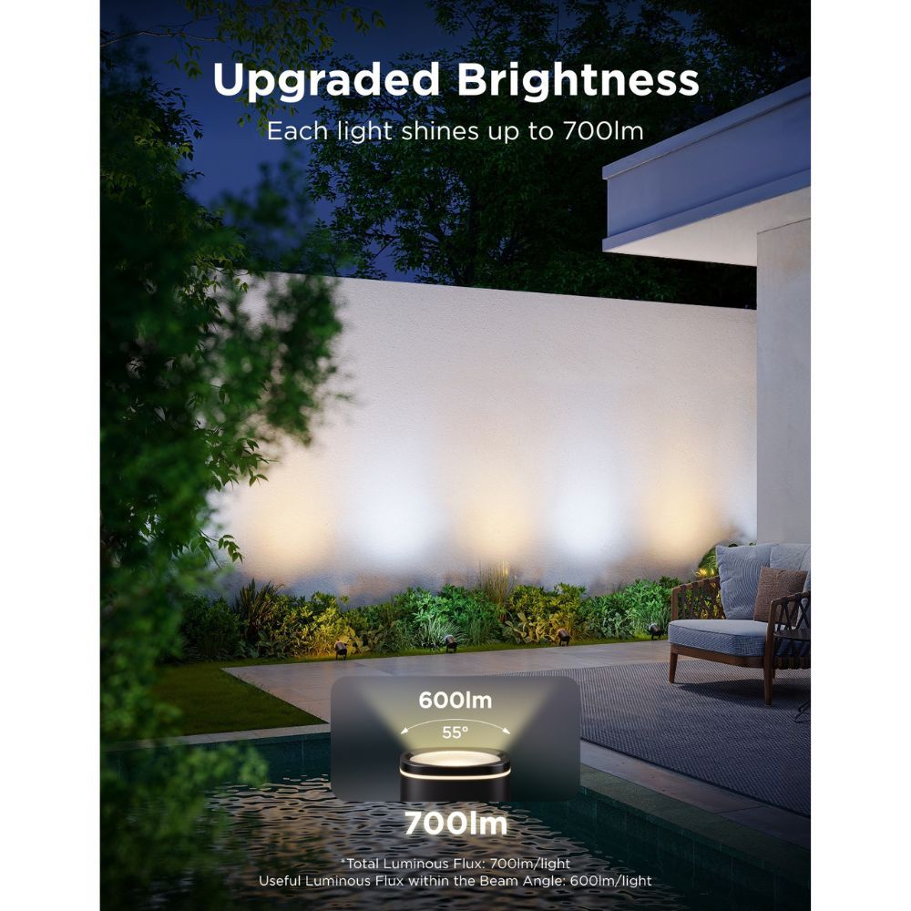 Govee Outdoor Smart Garden Spotlights IP67 RGBICWW H7093311 (2pack)