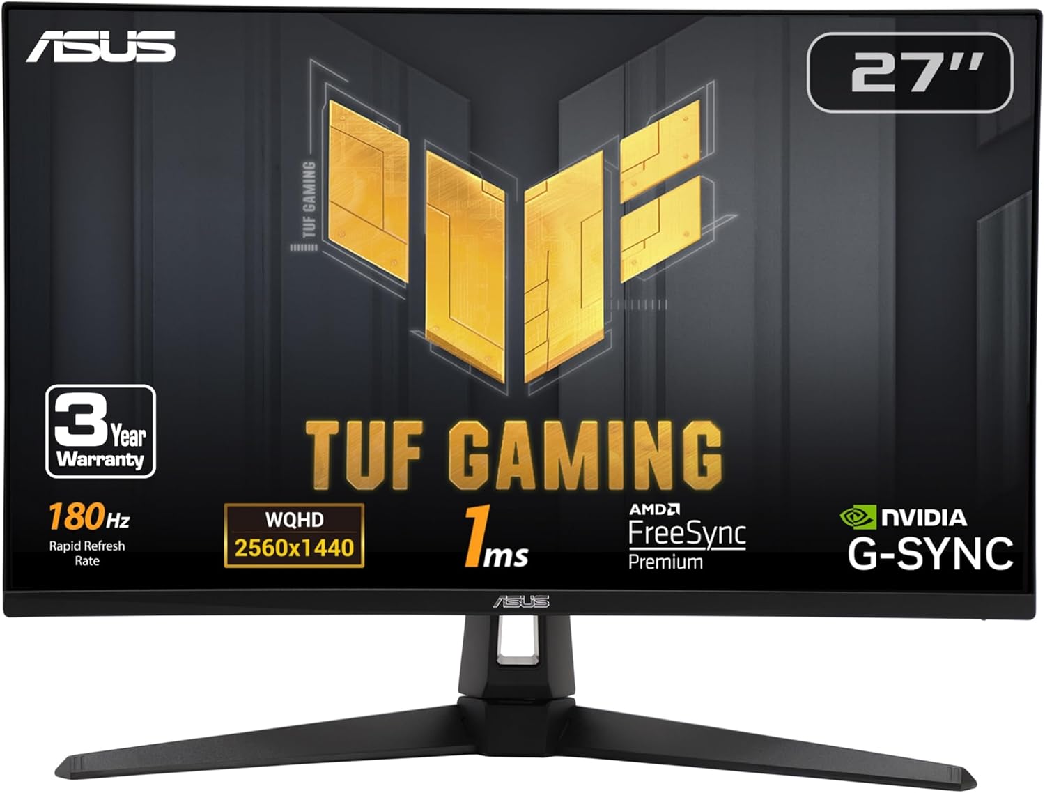 ASUS Monitor TUF Gaming 27'' 2K Flat 180Hz HDR10 Speakers VG27AQ3A