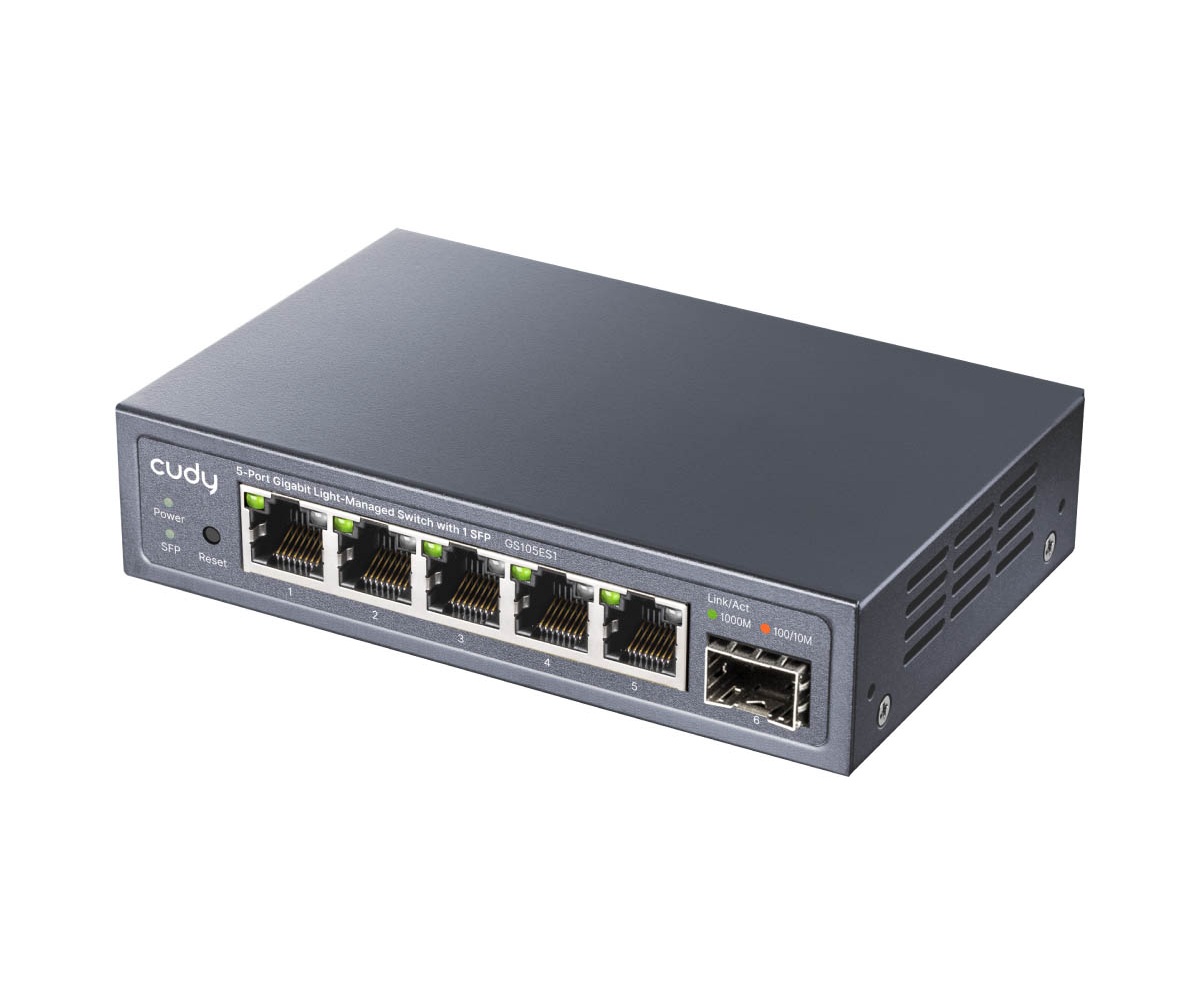 Cudy Switch Gigabit Ethernet Cloud Easy-Managed 5-Port + SFP GS105ES1