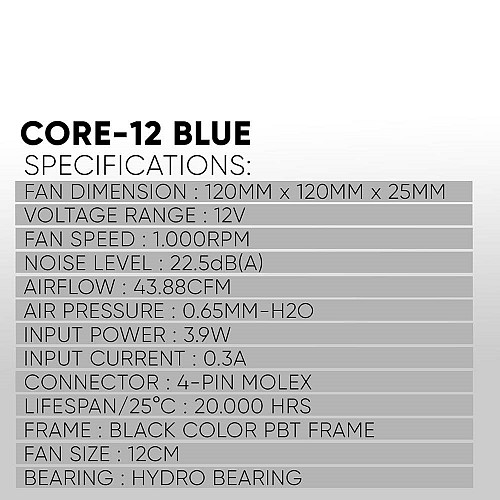 Armaggeddon CORE-12 Blue Fan