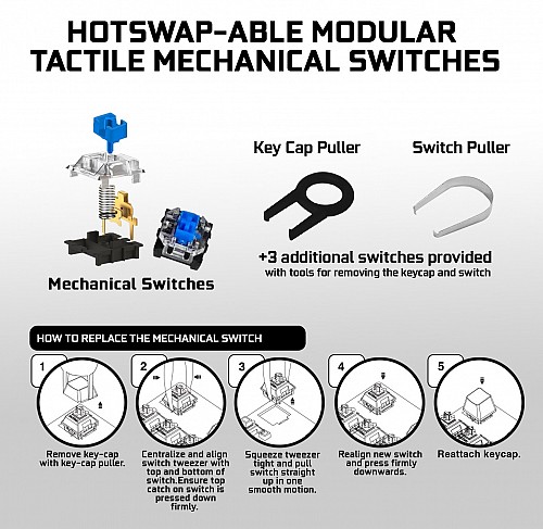 Armaggeddon SMK-6C PSYCHKESTREL Low Profile Blue Switch Mechanical Keyboard