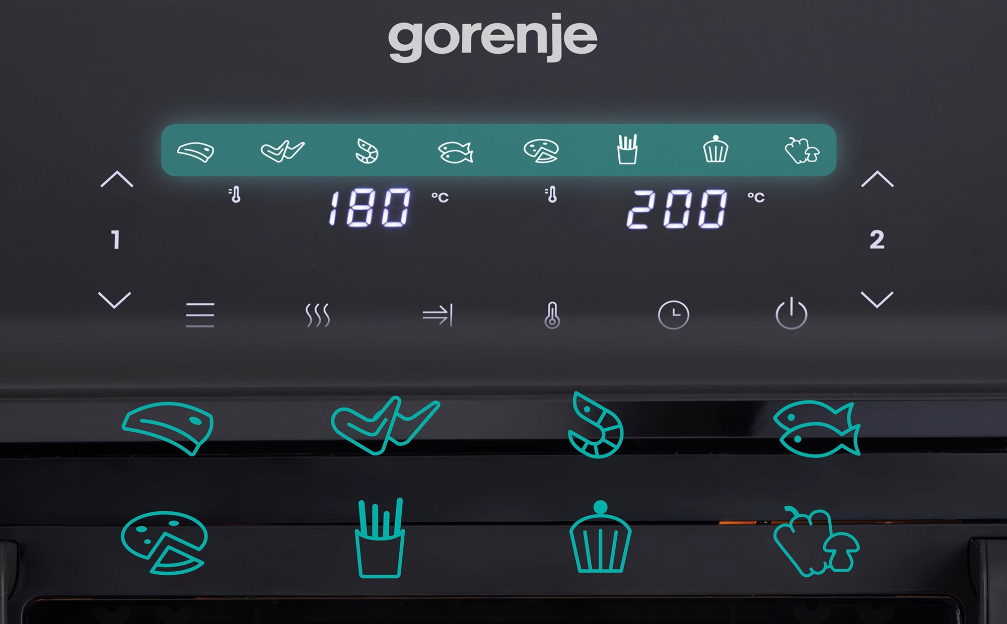 Gorenje Kitchen Air Fryer 2700W 9L 8 Programs 2x Independent Cavities AF2700BP