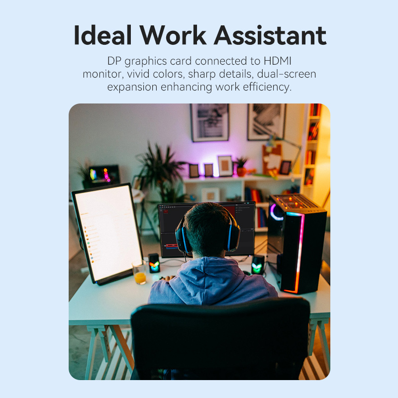 Vention DisplayPort to HDMI Cable 4K30Hz 1.0m PVC HFOBF