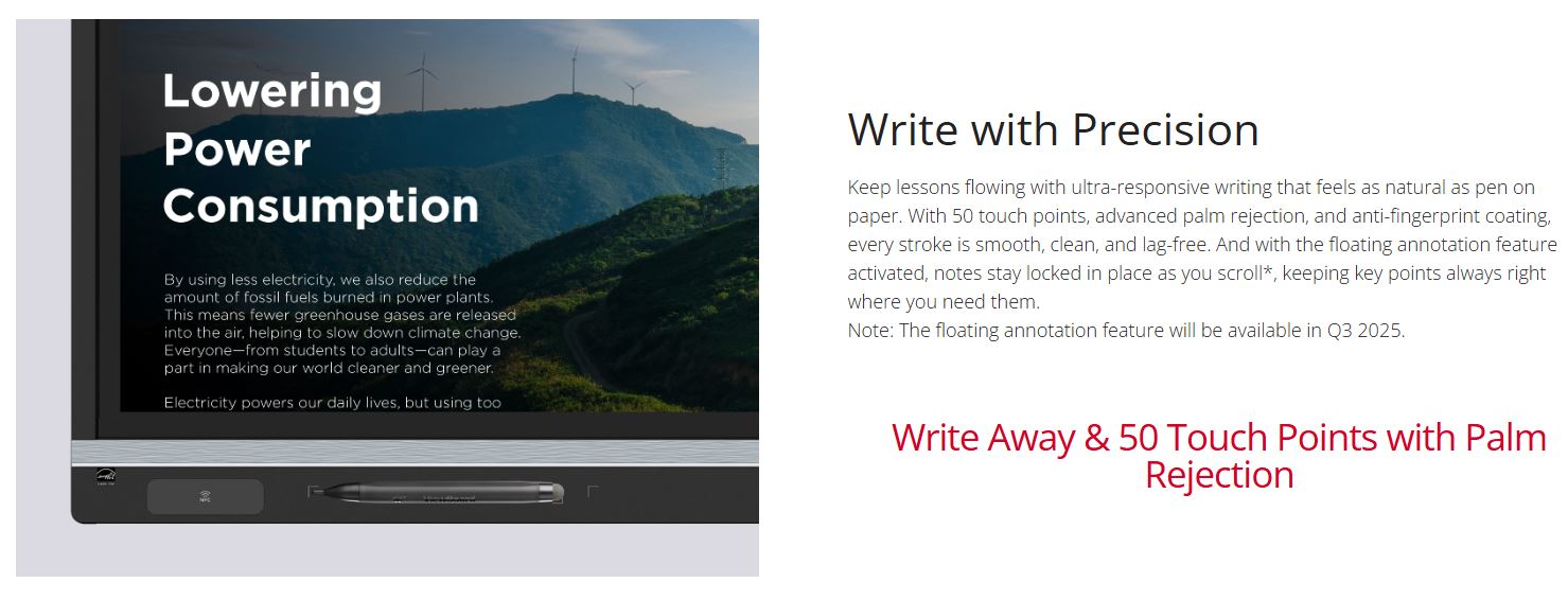 Viewsonic Viewboard Interactive Display Touch 75" 4K Android14 NFC,Palm Rejection EDLA PlayStore IFP7551