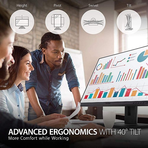 ViewSonic VG2456 Ergonomic Docking Monitor 24'' Full-HD IPS Panel w/ USB-C/RJ45/3xUSB-A/PD