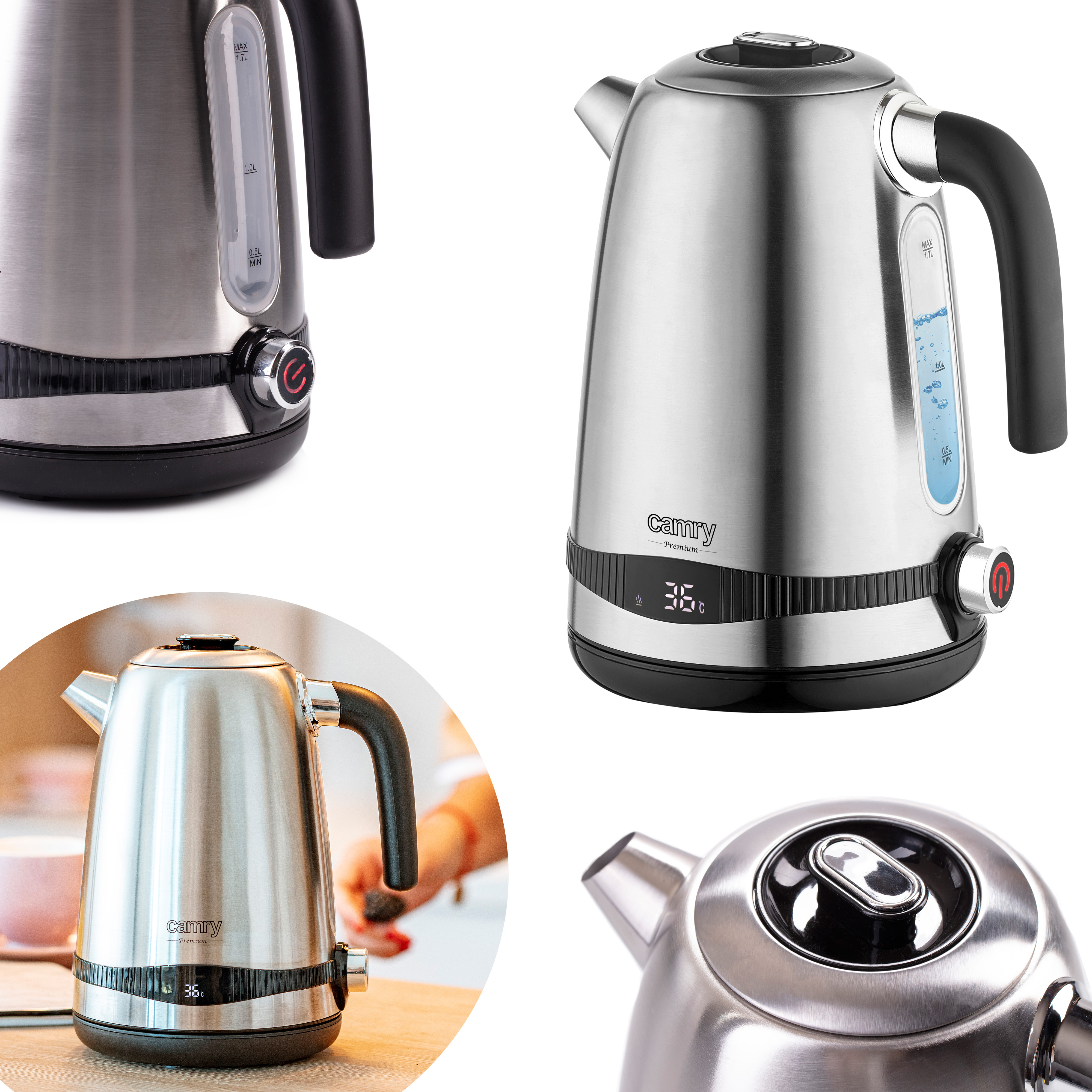 Camry CR1291 Stainless Steel Kettle 1.7L 2200W