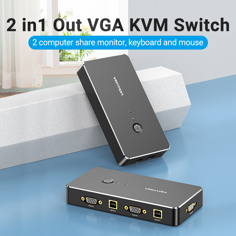 Vention KVM VGA Switch 2-Port 4K DBEB0