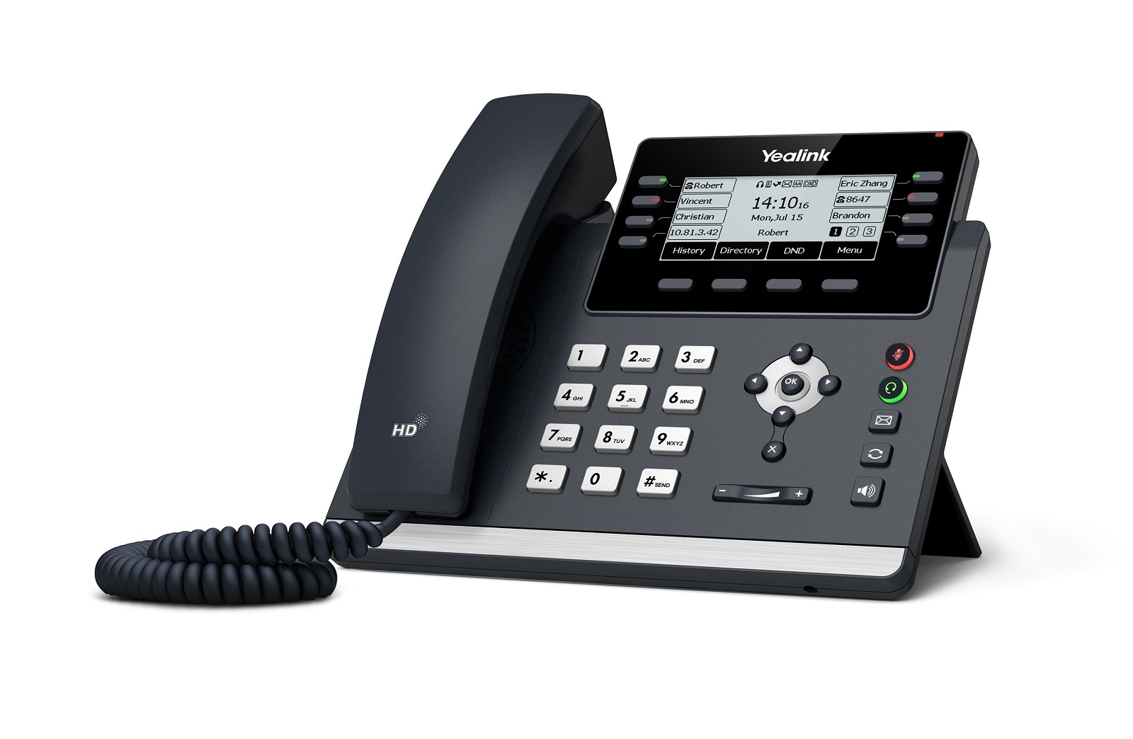 Yealink IP Phone Desktop PoE 3.7'' Gigabit, USB & Expansion T43U