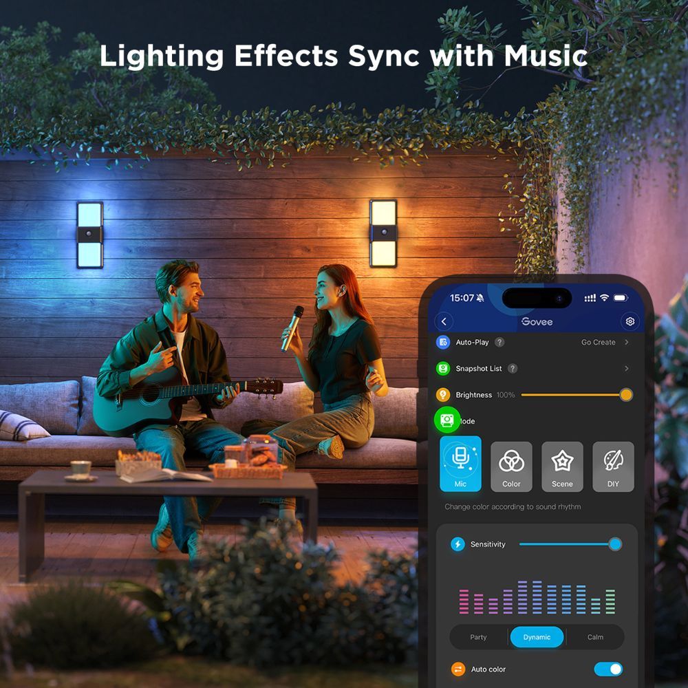 Govee Outdoor Wall Light RGBICWW Built-in PIR Sensor