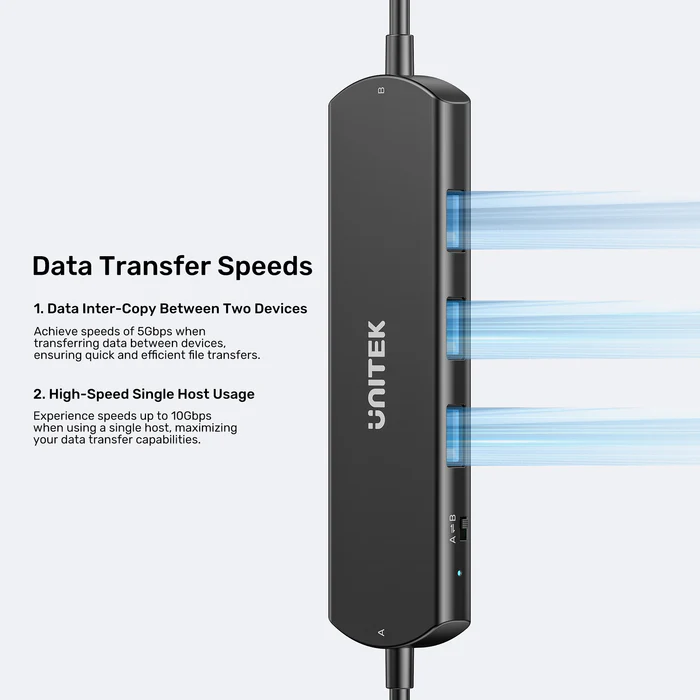 Unitek USB-C Hub 10Gbps for Data Intercopy 3 USB-A Ports U1344A
