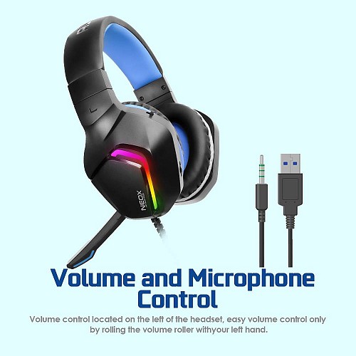 Alcatroz NEOX HP500 2.1 RGB Gaming Headset Black Blue