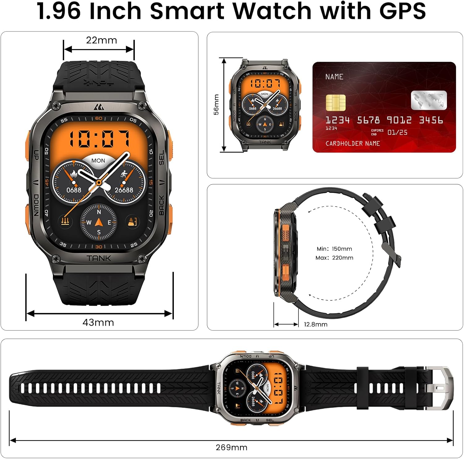 Kospet TANK M3 ULTRA Rugged Smartwatch GPS Silicone Black