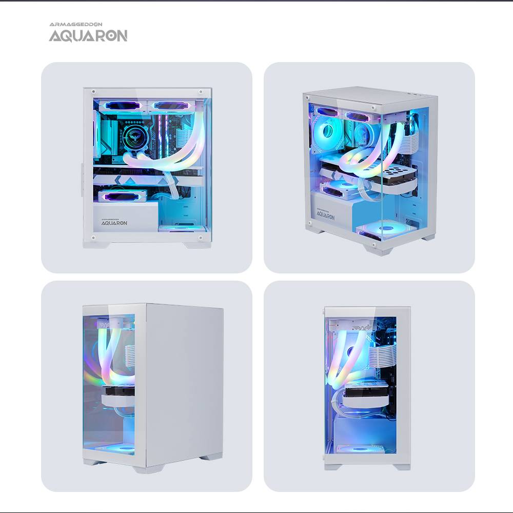 Armaggeddon Aquaron Micro ATX Gaming Case White