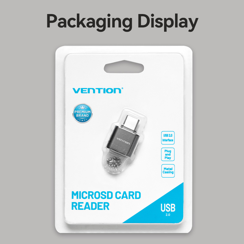 Vention CLMH0 Metal USB-C Card Reader for Micro SD Cards