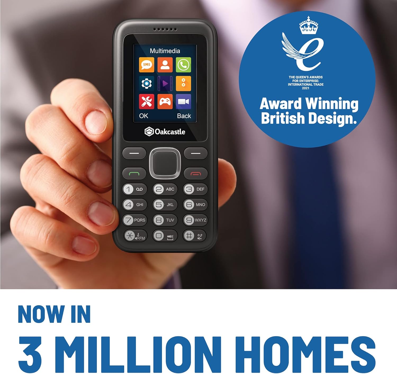 Majority Oakcastle F100 Mobile Feature Phone Basic 2G/BT/FM/Torch