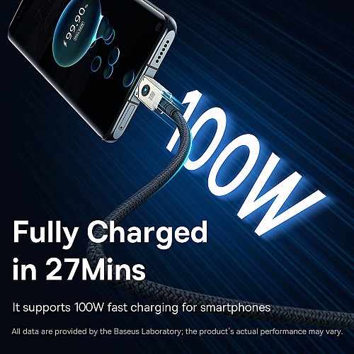 Baseus Cable USB-C to USB-A Unbreakable Braided 100W 1.0m White