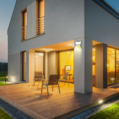 GBC DOGI STENO Solar LED Wall Light with Battery and PIR Sensor