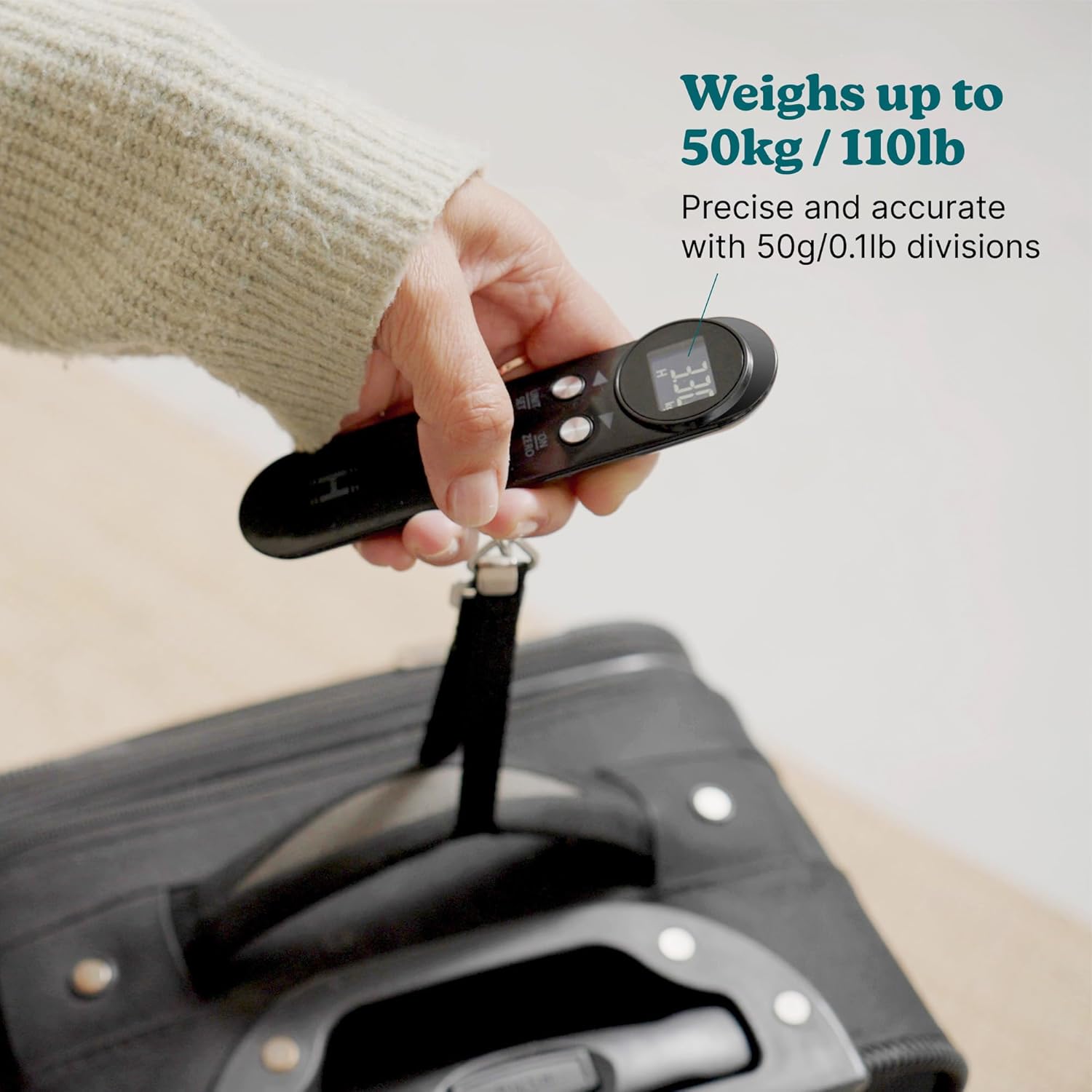 HoMedics Travel Luggage Scale Digital Display up to 50Kg SCL-L100-BKR