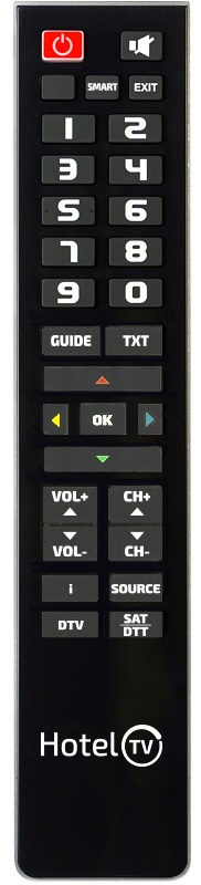 Superior HOTEL PC Programmable Universal TV Remote Control (without MENU button)