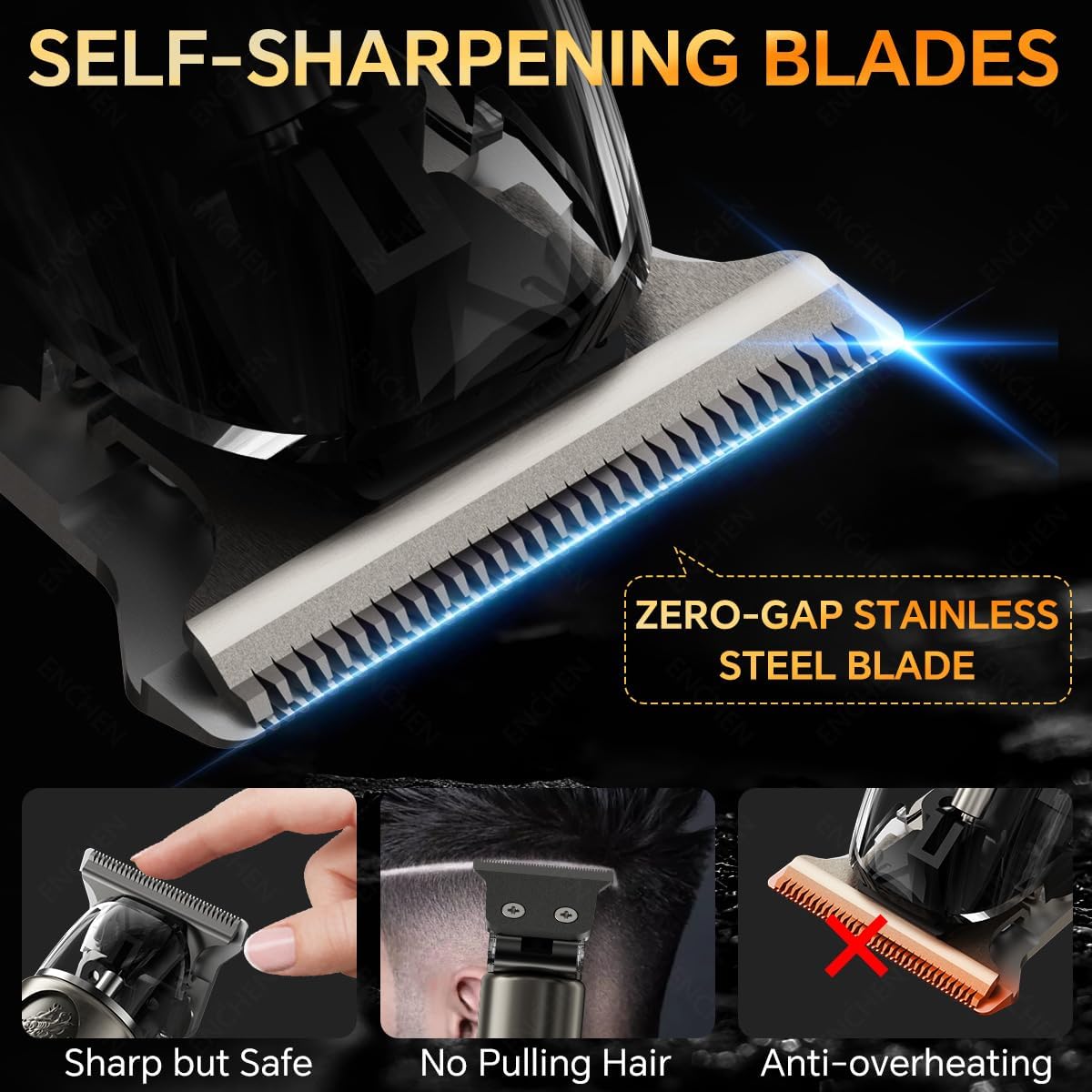 Enchen Hair Clipper Goldenstone 1 USB-C 1200mAh Black