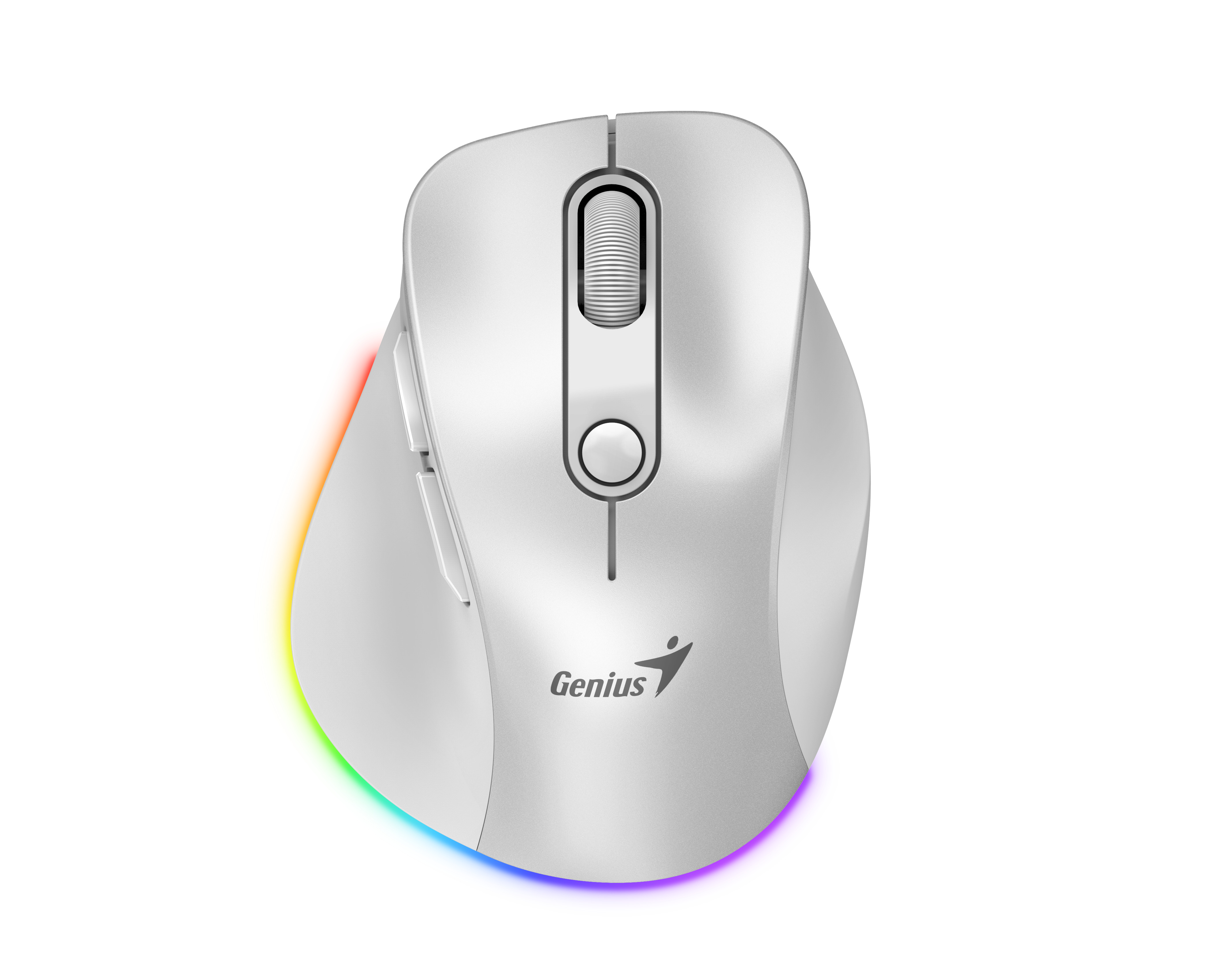 Genius Mouse Wireless+BT Rechargeable Mini RGB Ergo 9000S Pro White