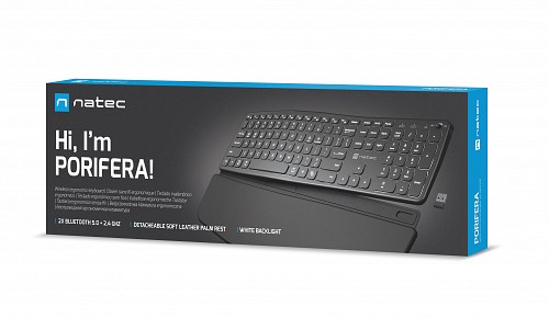 Natec PORIFERA Wireless Rechargeable Keyboard 2.4GHz + BT