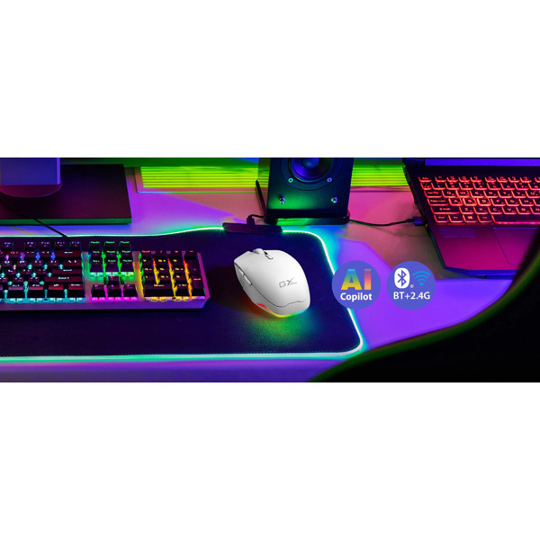 Genius Gaming Mouse Wireless+BT Recharg RGB AI 3200DPI Scorpion M8250 White