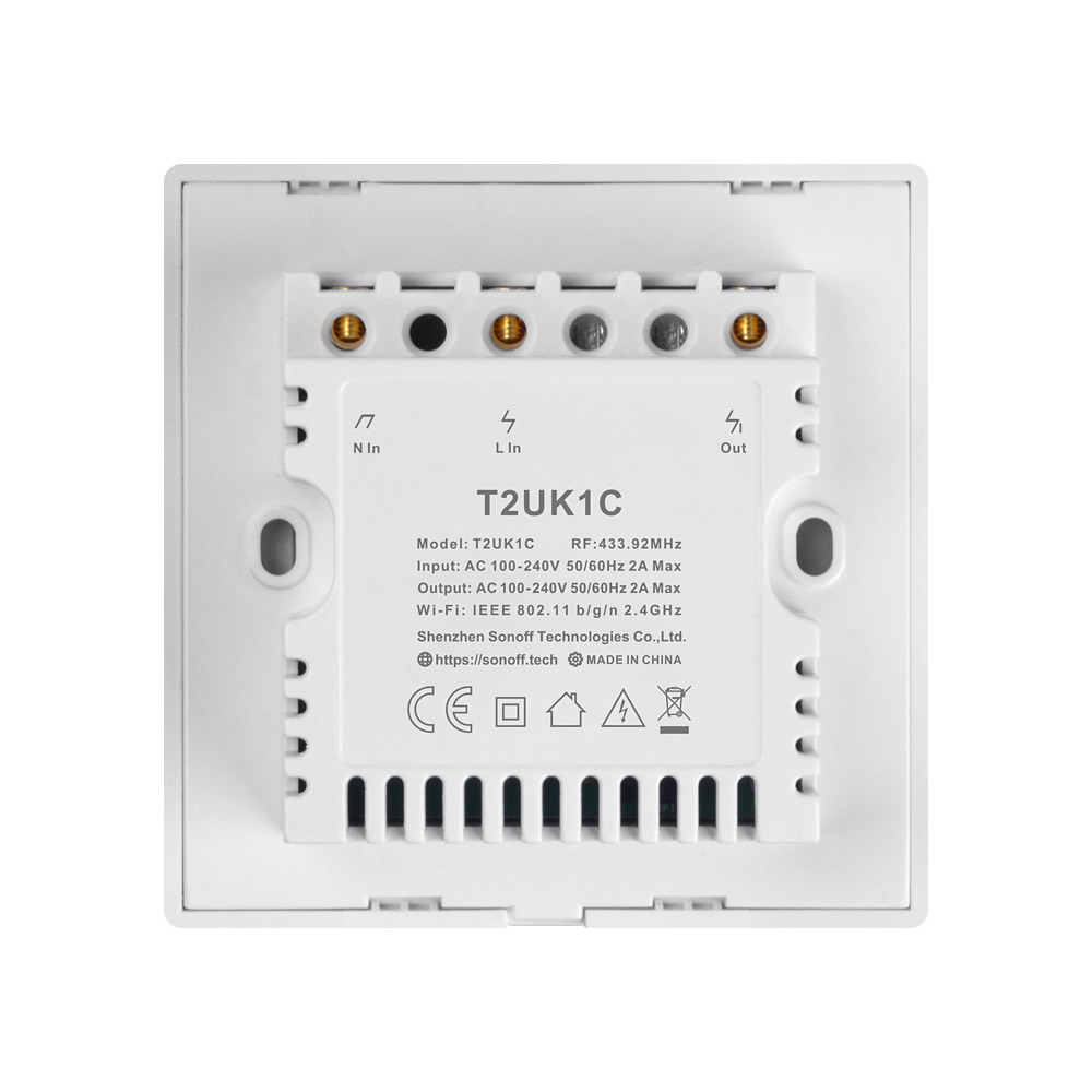 Sonoff T2 UK 1C WiFi Smart Wall Touch Switch White