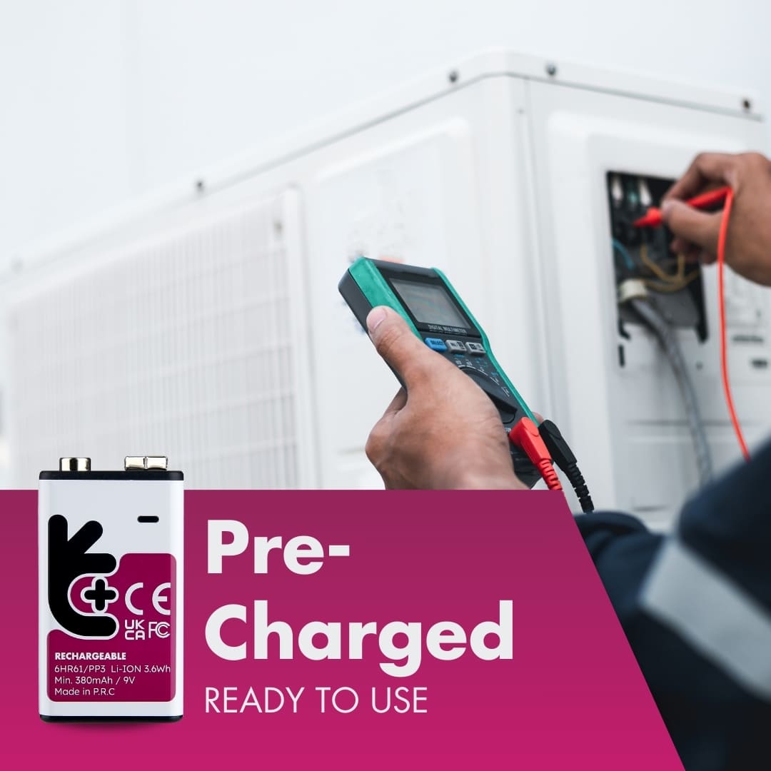 Uniross USB-C Rechargeable Lithium 9V Battery 400mah (1pc)