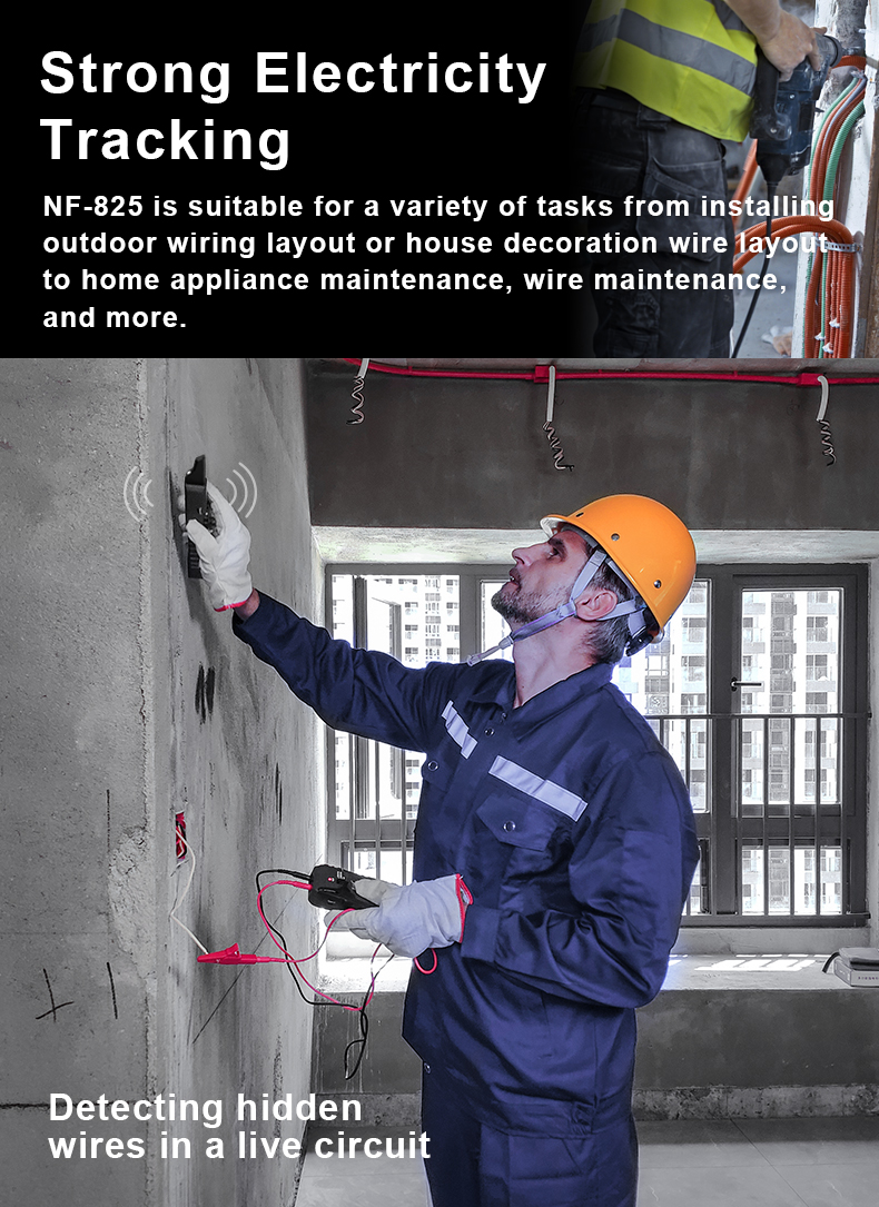 Noyafa Circuit Tracer & Breaker Finder with GFCI Tester, RJ45 Tracing, NCV & Adjustable Sensitivity NF-825TMR