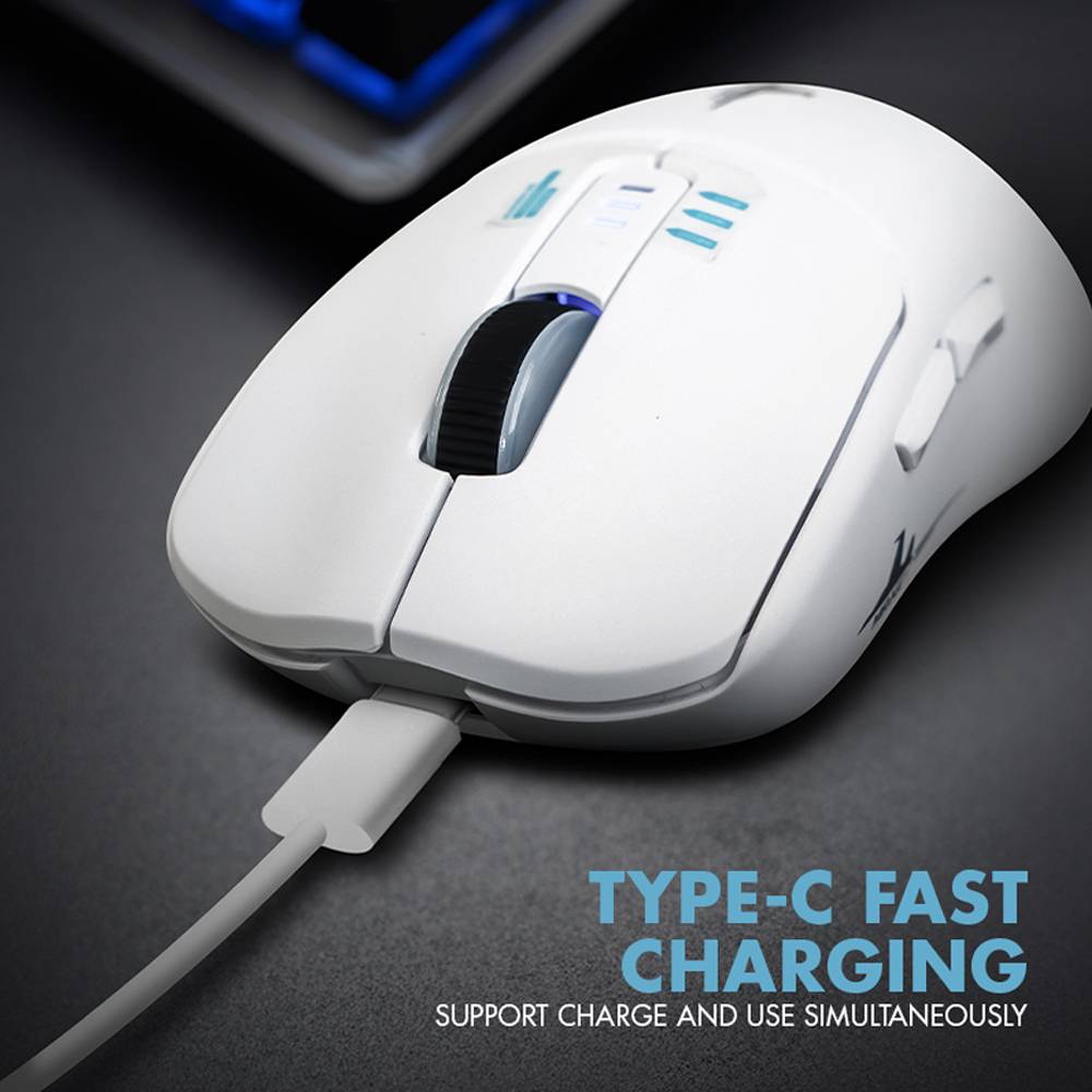 Armaggeddon Gaming Mouse Wired+2.4G+BT Recharge 5B MIRAGE-V White