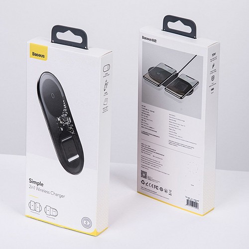 Baseus Simple 2in1 QI Wireless Charger Turbo Edition 24W Black