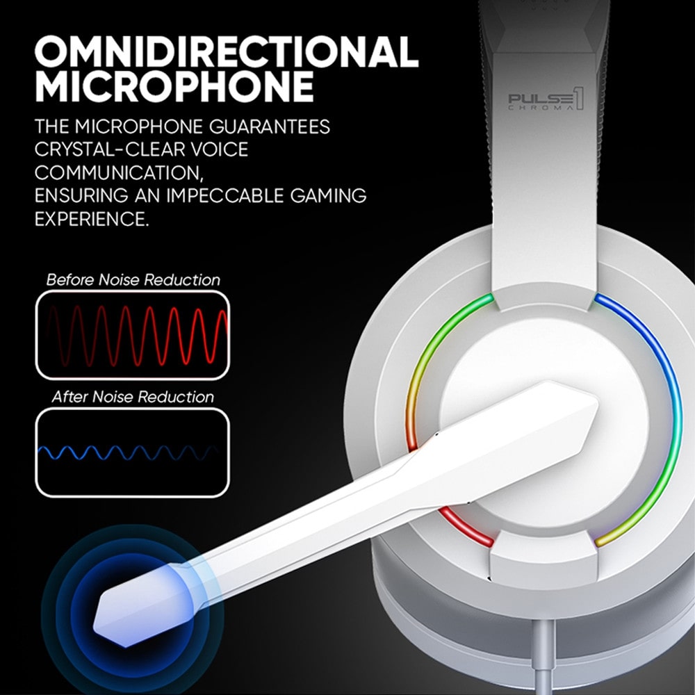 Armaggeddon PULSE 1 Chroma Gaming Headset 3.5mm 2.1 40mm White