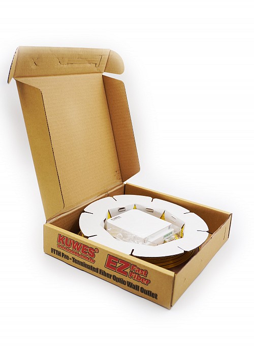 Kuwes Pre-Terminated Fiber Optic Outlet LC/APC SM Carton 40m