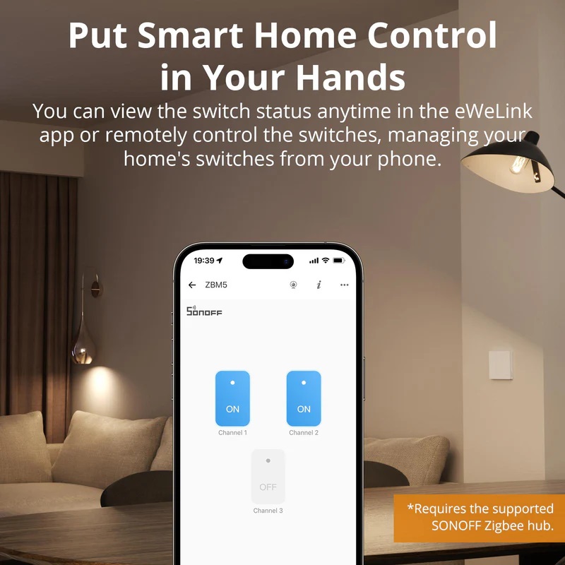 Sonoff Zigbee M5 WiFi Smart Wall Mechanical Switch (No neutral) 2-Button White