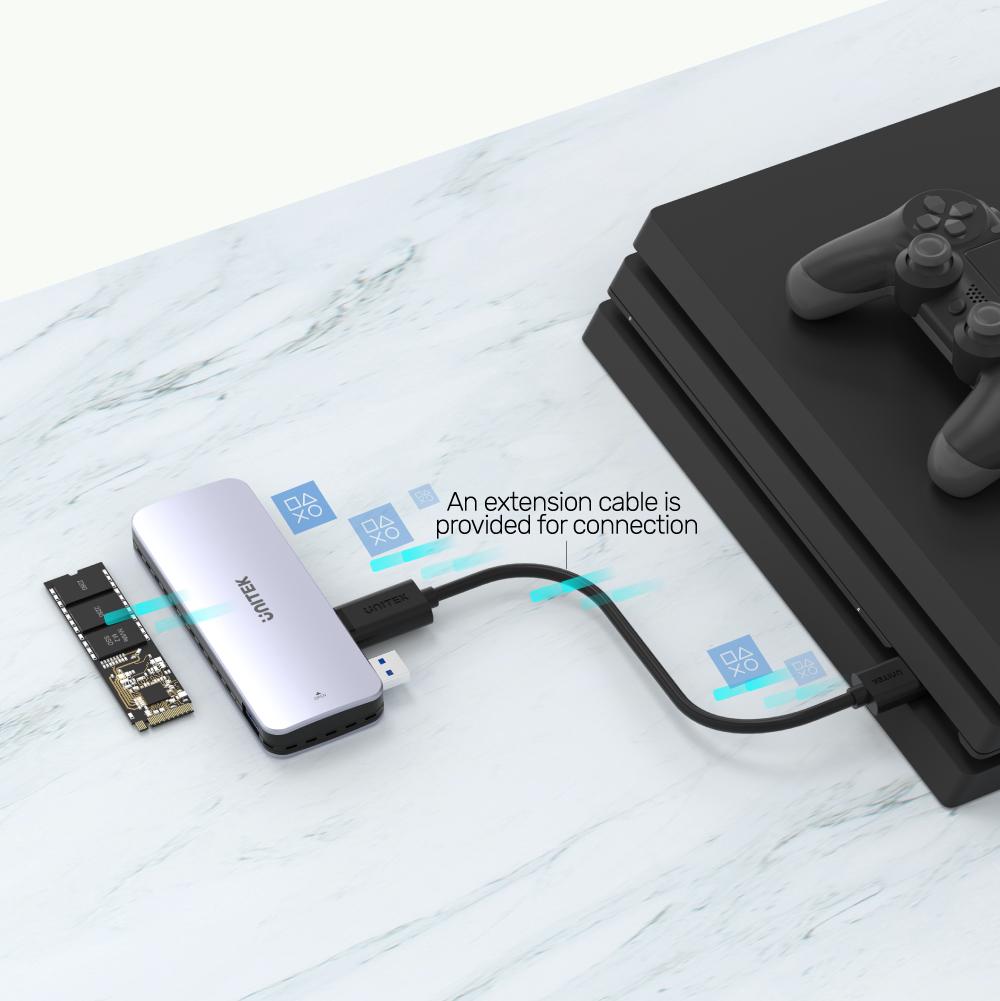 Unitek S1224A PCIe/NVMe M2 SSD Enclosure For PS5 Storage Expansion