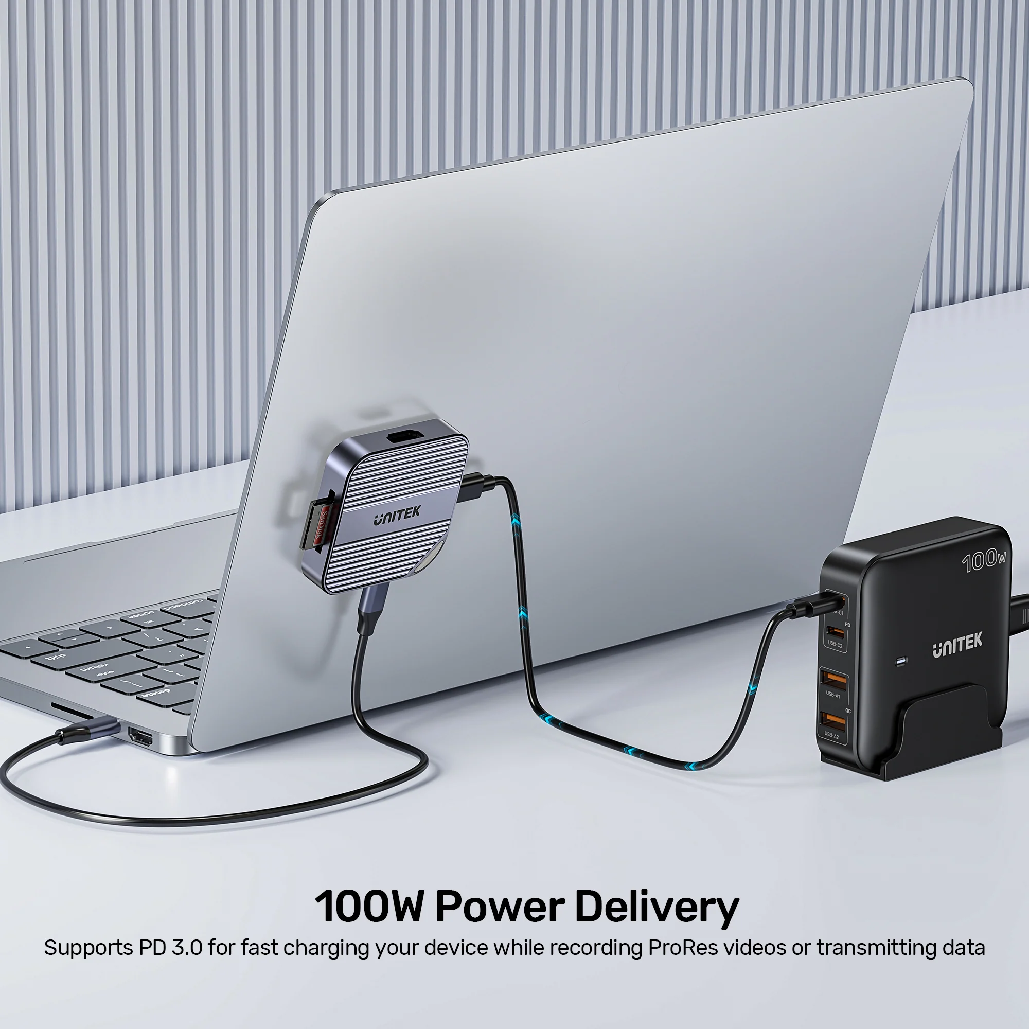 Unitek Card Reader Magnetic PD100W + 4K60Hz + Audio/Microphone S1244C