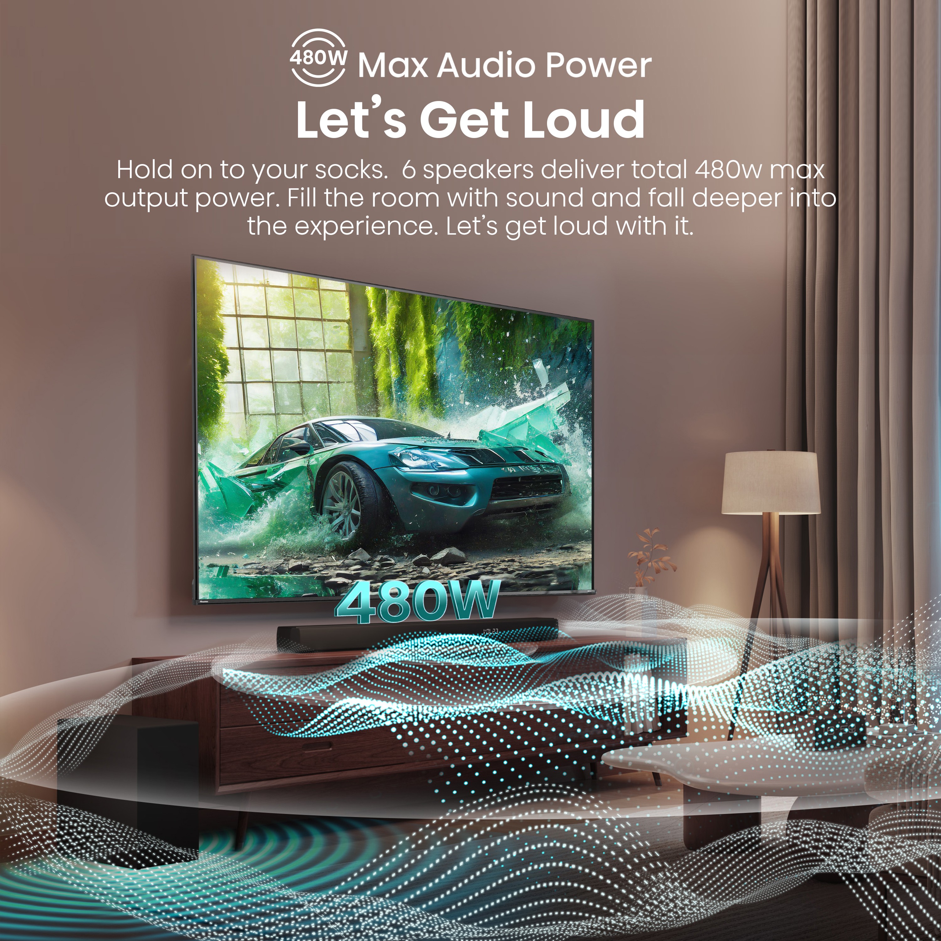 Hisense Soundbar HS3100 3.1 CH 480W BT/USB/Optical