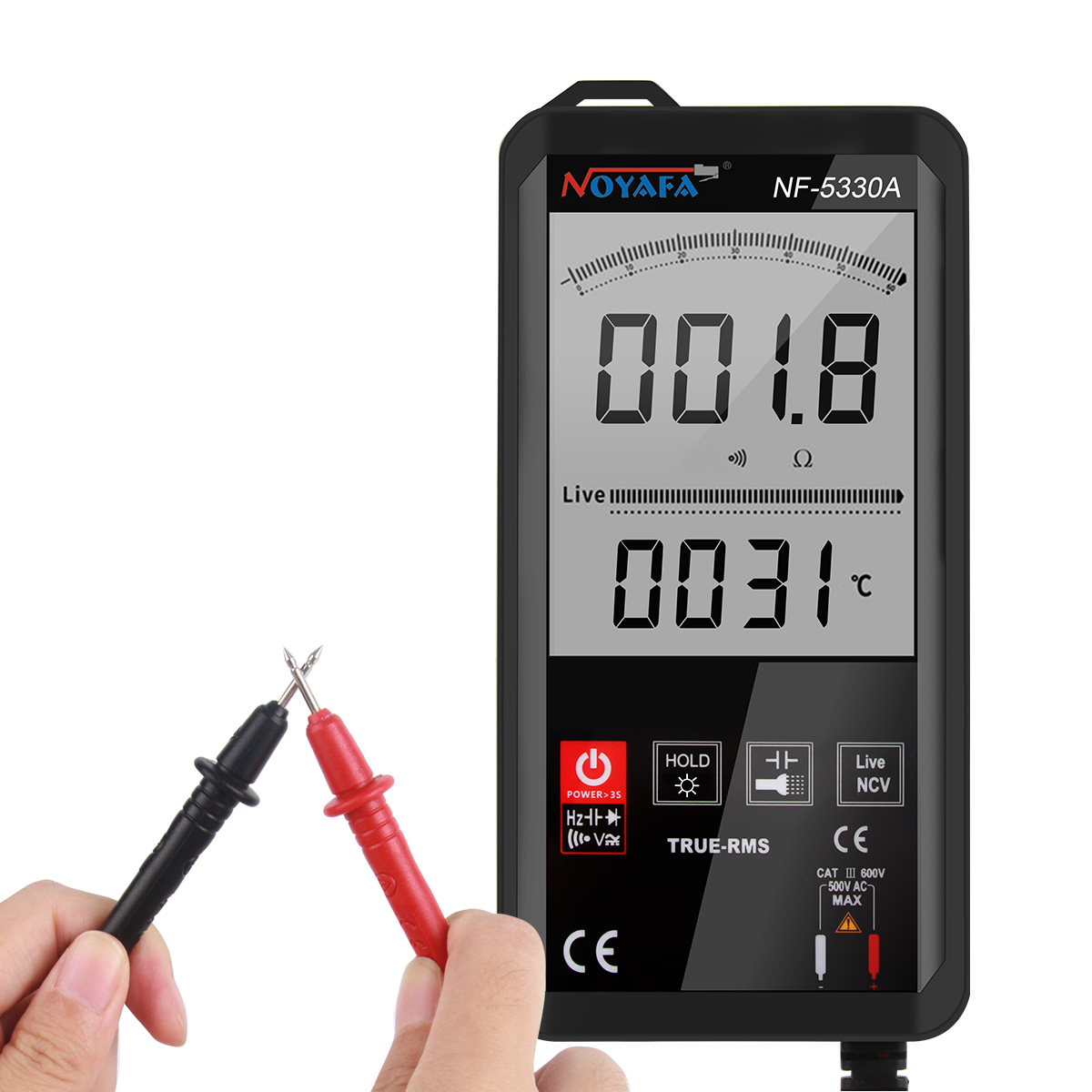 Noyafa Digital Multimeter for AC/DC Voltage, Current, Resistance and Continuity Testing NF-5330A