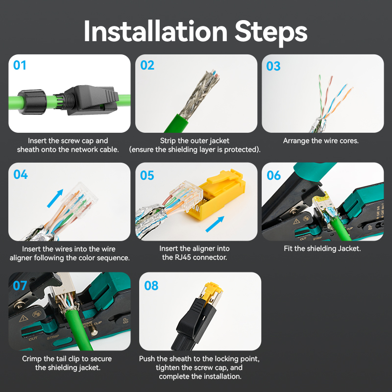 Vention NETWORK Connectors CAT6A FTP Shock-Resistant Modular Plug IDOB0-10 (10-Pack)