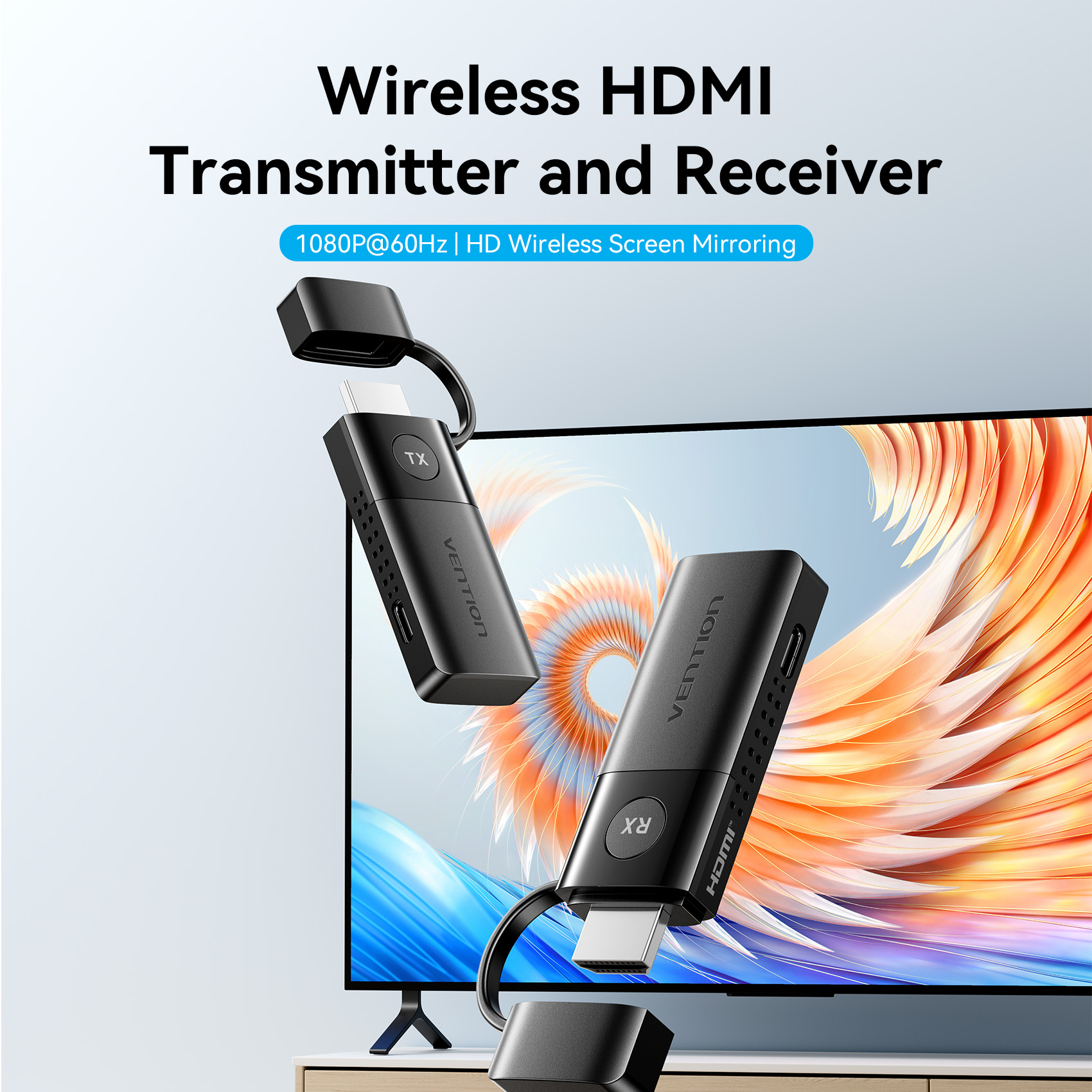 Vention HDMI Wireless Transmitter and Receiver Black ADKB0
